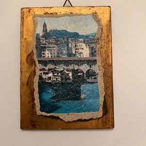 Vintage Decoupaged Plaque, Small Collage